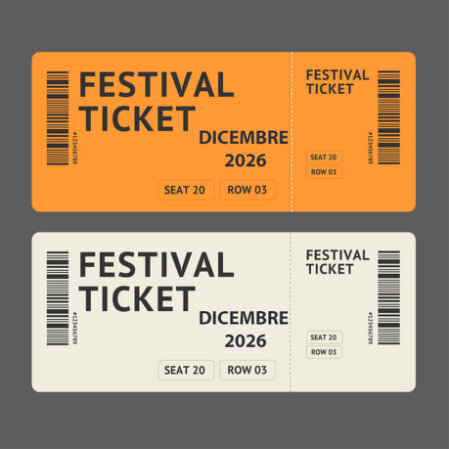 Biglietti per concerto appoggiati su un programma di sala